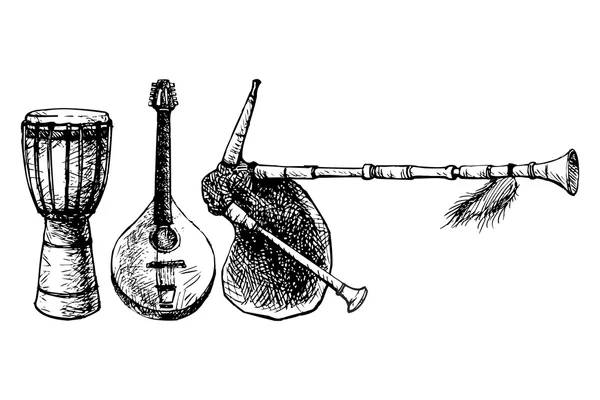 Instruments de musique ethniques — Image vectorielle