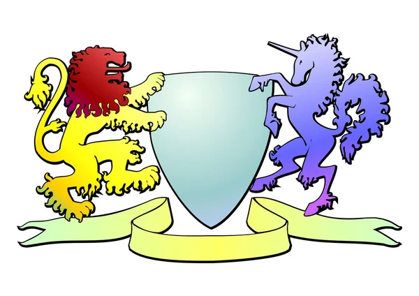 Kat bir tek boynuzlu at ve aslan vektör