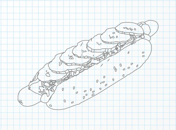 Desenho de Hotdog — Fotografia de Stock