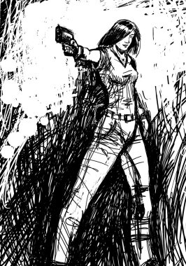 Harmonous kız silah amaçlamaktadır