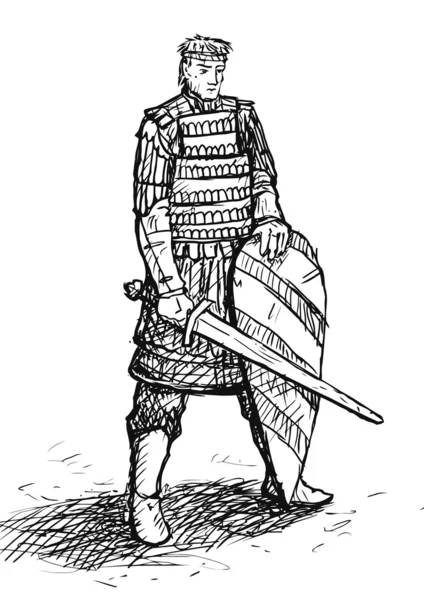 Russian warrior Sketch — Stock Photo, Image