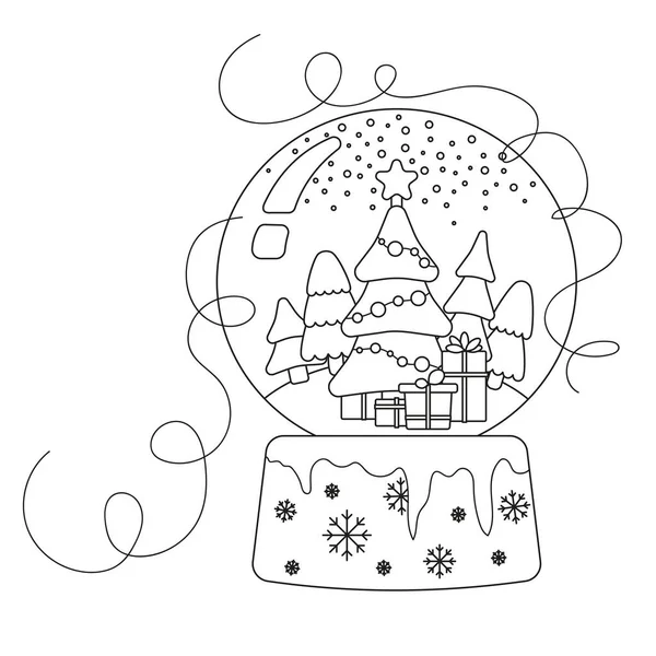 Kar Kar Taneleriyle Baloda Hediyeli Noel Ağacının Vektör Çizimi — Stok Vektör