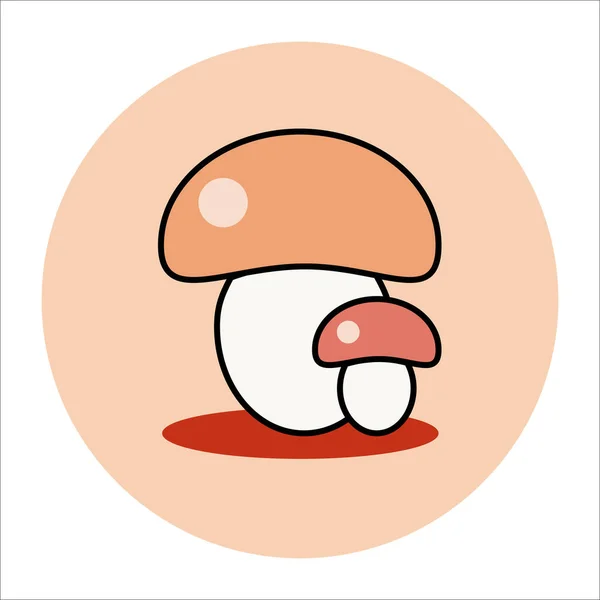 Bir mantarın sıcak renk vektör simgesi