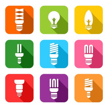 Renkli vektör ampuller