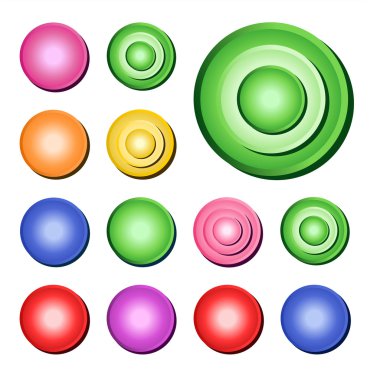 Renkli yuvarlak düğmeleri