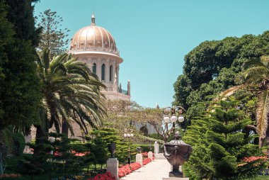 Bahai Bahçe, Carmel Dağı, Haifa, İsrail Bahai Tapınağı.