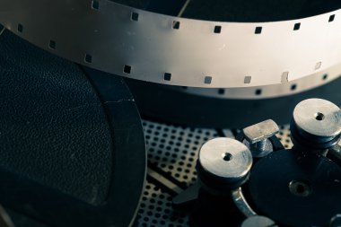 Eski moda retro film kamera mekanizması içinde film reel
