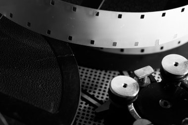 Eski moda retro film kamera mekanizması içinde film reel