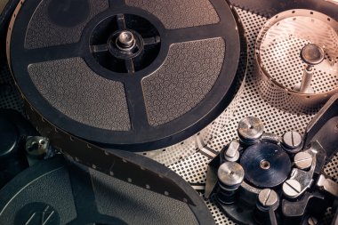 Eski moda retro film kamera mekanizması içinde film reel