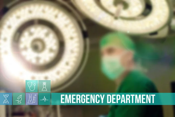 Emergency Department medical concept image with icons and doctors on background — ストック写真