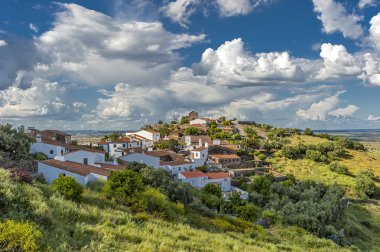 Portugal , the District of Evora . The green village of Monsaraz clipart