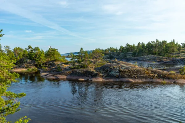 Beautiful Landscape Natural Green Plants Trees Rocks Mountain Pond River — Stock Photo, Image