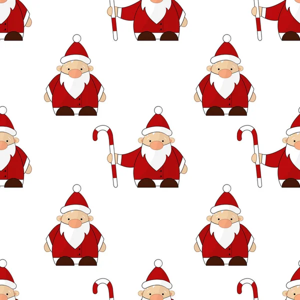 Patrón Perfecto Con Santa Claus Plantilla Navidad Papel Envolver Fondo — Vector de stock