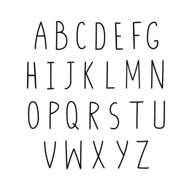  El yazısıyla yazılmış mektuplar. Karalama alfabesi.