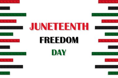 Juneteenth kutlama afişi. Özgürlük Günü konsepti. Poster, kapak, broşür, broşür, davetiye, tebrik kartı şablonu. Beyazda izole edilmiş. Her yıl 19 Haziran 'da kutlanıyor. 