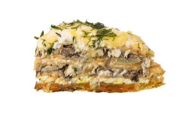 Roket ve mantarlı tart, seçici odak