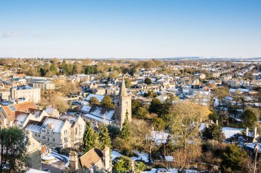 Karlı bir Gürcü Bradford manzarası Avon 'da İngiltere, Wiltshire' da.