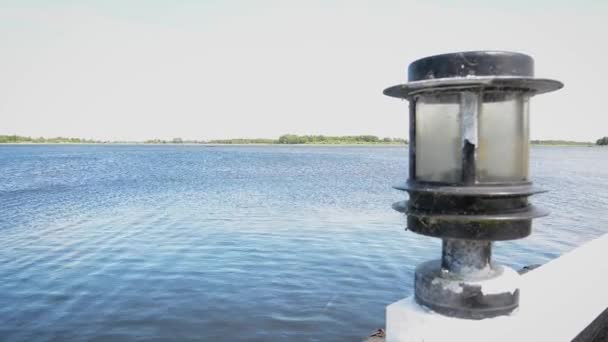 Lantern, sky, lake and wind — Stock Video