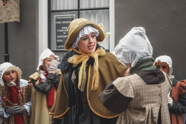 2018 Deventer December 2018 Teacher Scolds One Children Dickens Festival — 스톡 사진