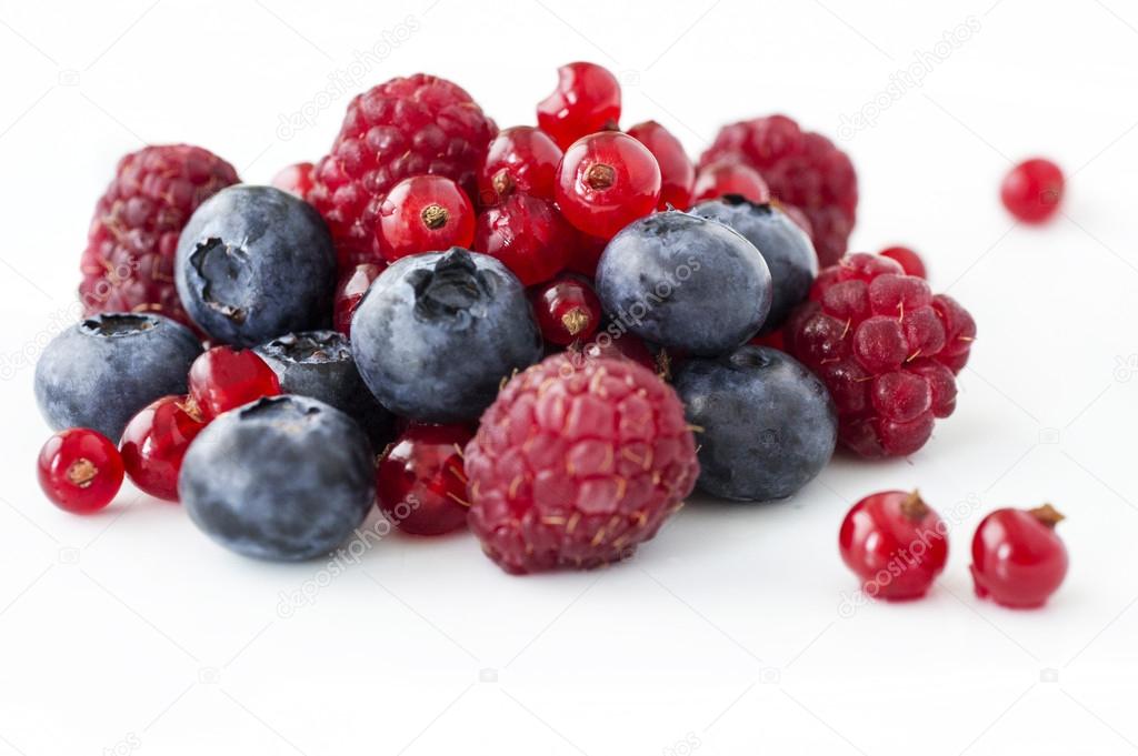 Freshly collecting wild berry fruits