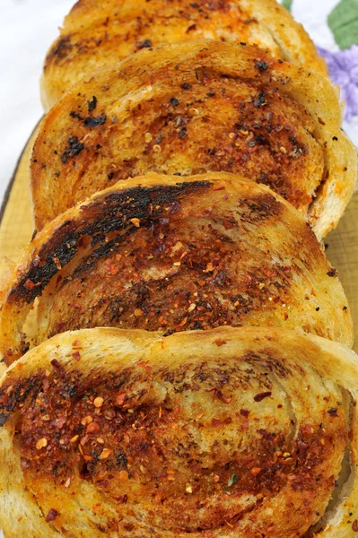 Fatias de pão de alho — Fotografia de Stock