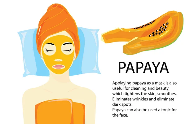 Kaplıca salonundaki papaya dilimlerinin yüz maskesi.