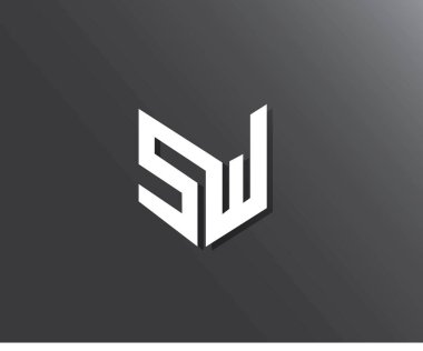 SW Harf Logo Tasarım Şablonu Vektörü. Modern yaratıcı bağlantı zarif WS SW S S sanatsal siyah ve altın renkli ilk tabanlı harf simgesi simgesi.