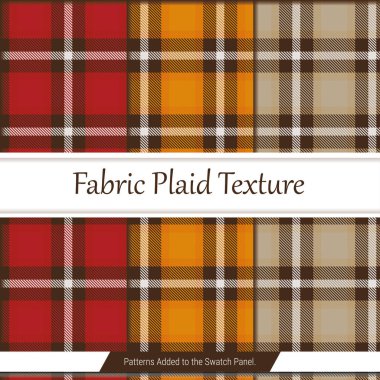 Tartan deseni ayarlandı. Koyu kahverengi, kırmızı ve turuncu ekoseli ceket, elbise, etek, panço, battaniye, atım ya da diğer modern tekstil tasarımları için. Örnekler dahil.