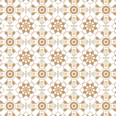Kahverengi renklerde kusursuz Arap geometrik süsü