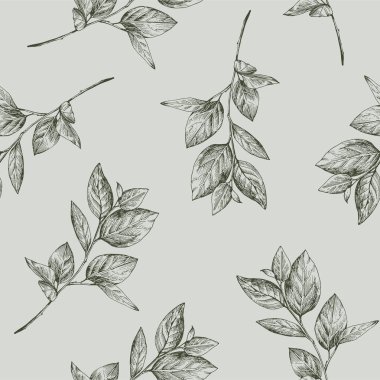 Yapraklı el çizimi, pürüzsüz bir şekil. Vahşi ve özgür. Davetiyeler, tebrik kartları, alıntılar, bloglar ve posterler için mükemmel..