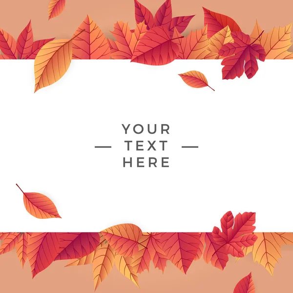 Autumn Sale Background Template Place Your Text Bright Fall Leaves — Stock Vector