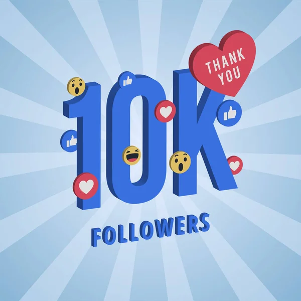 Banner Sociálních Médií Poděkováním Tisíc Následovníků Modrá Karta Děkujeme Oslavit — Stockový vektor