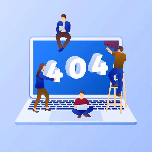 404 web sitesi hatası. Sosyal medya pazarlama kavramı. Eğilimli düz stil tasarımı. Modern vektör.