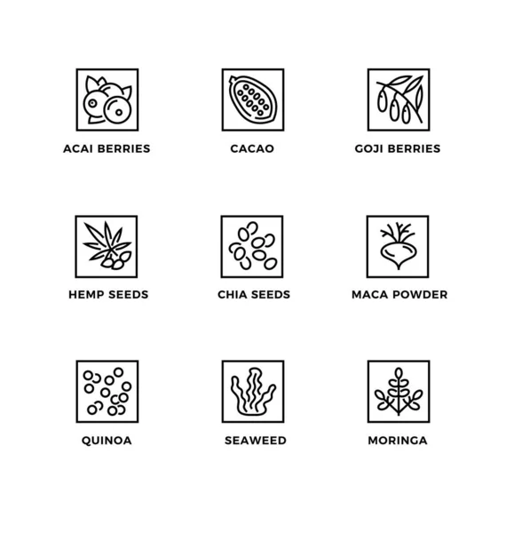 Vektor Uppsättning Designelement Logotyp Designmall Ikoner Och Märken För Hälsosam — Stock vektor