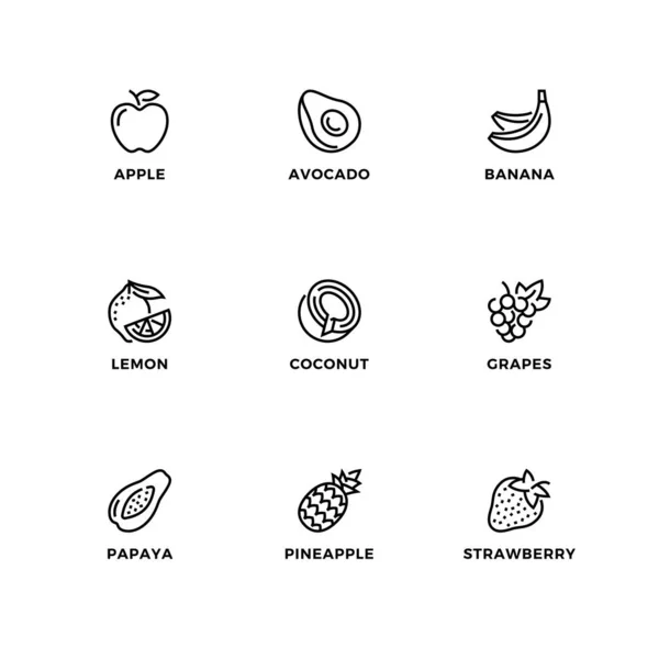 Σύνολο Διανυσματικών Εικόνων Για Υγιή Φρούτα — Διανυσματικό Αρχείο