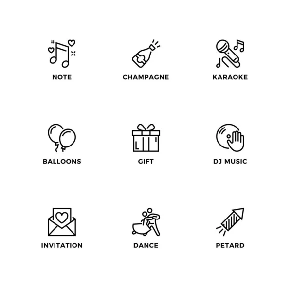 Vector Set Design Elements Logo Design Template Icons Badges Party — Stock Vector