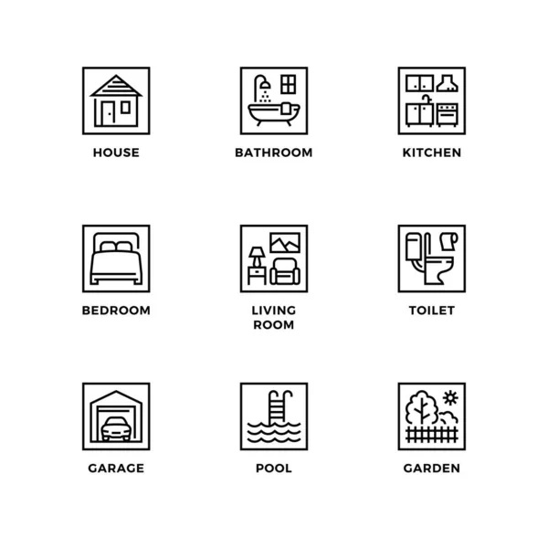 Vector Set Design Elements Logo Design Template Icons Badges House — Stock Vector