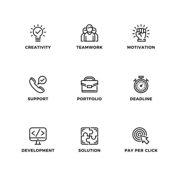 Векторний Набір Елементів Дизайну Шаблон Дизайну Логотипу Піктограми Значки Запуску — стоковий вектор