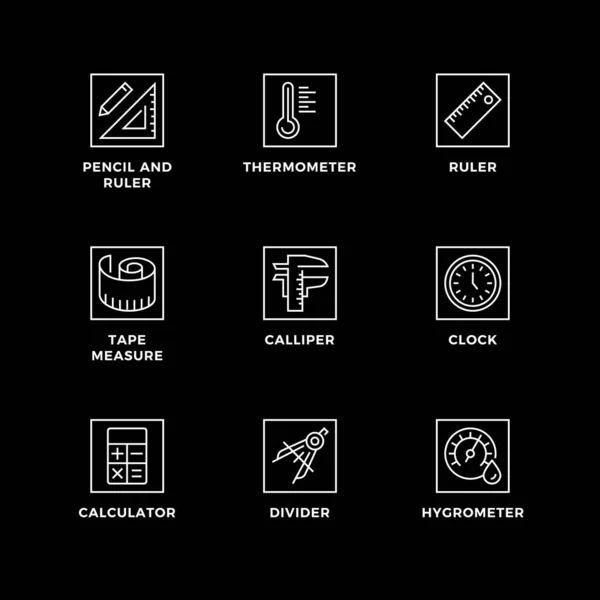 Vector Set Design Elements Logo Design Template Icons Badges Measuring — Stock Vector