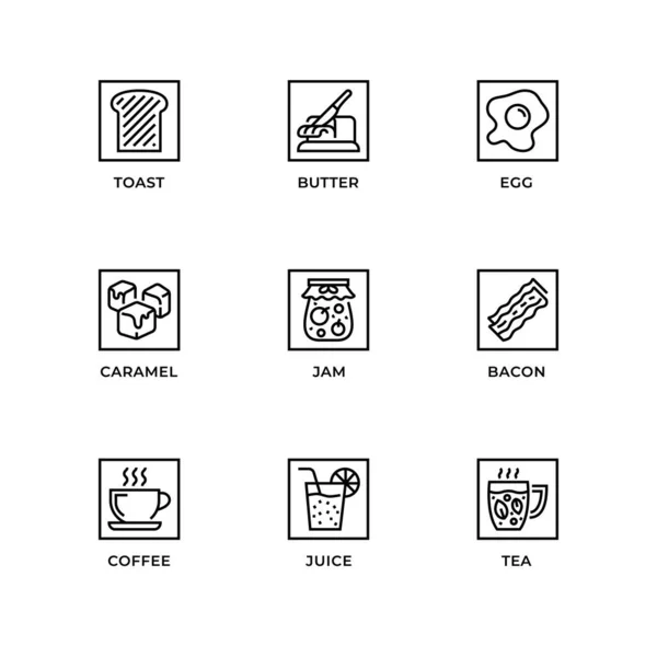 Векторний Набір Елементів Дизайну Шаблон Дизайну Логотипу Іконки Значки Сніданку Ліцензійні Стокові Вектори
