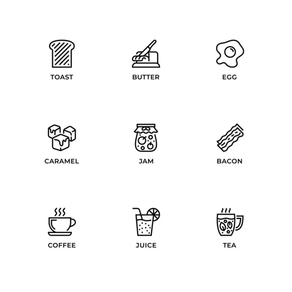 Векторний Набір Елементів Дизайну Шаблон Дизайну Логотипу Іконки Значки Сніданку Стоковий вектор