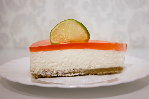 Hemgjord Cheesecake Med Lime — Stockfoto