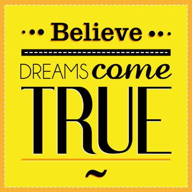 Vektör tipografik Poster hayalleri gerçek oldu