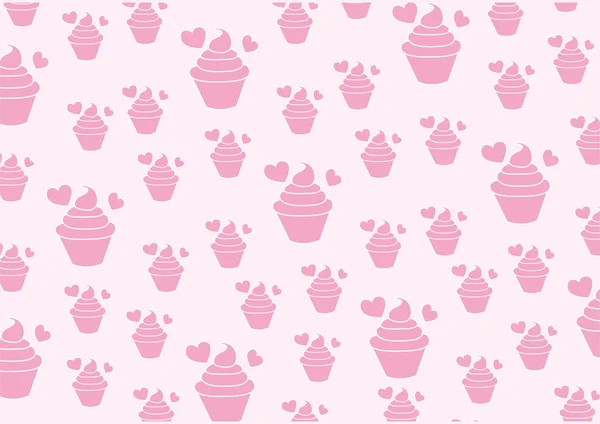 Vector fondo dulce rosado Cupcake Vector de stock