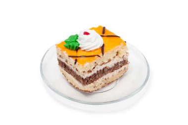 plaka üzerinde turuncu kek