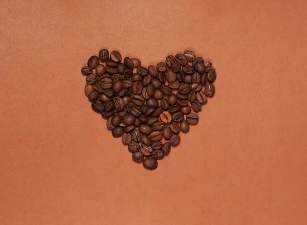 Coeur en grains de café — Photo