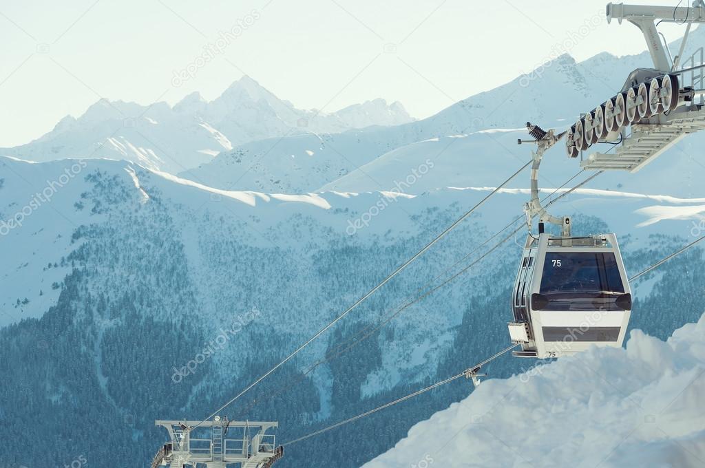 Cable car at ski resort Arkhyz