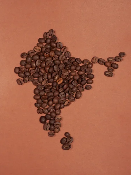 Inde carte faite de grains de café — Photo