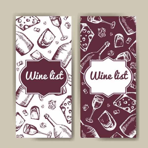 Diseño para la lista de vinos. Plantilla de restaurante para invitación, menú, banner o etc. Diseño de concepto de vino. Ilustración vectorial — Vector de stock