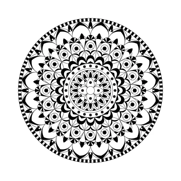 Runda mandalas i vector. Grafisk mall för din design. Dekorativ retro prydnad. Hand dras bakgrund med blommor. — Stock vektor